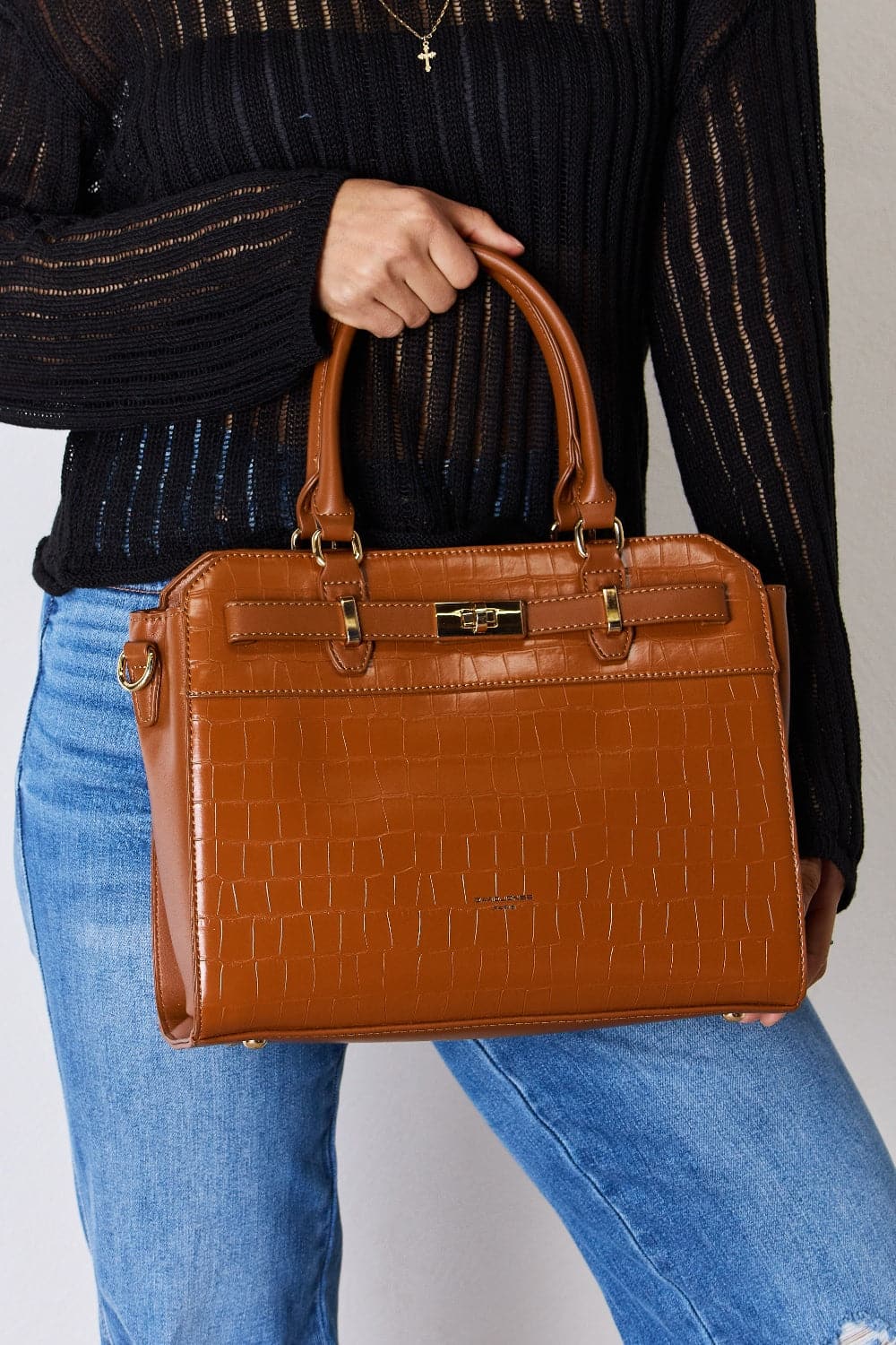 David Jones Texture PU Leather Handbag.