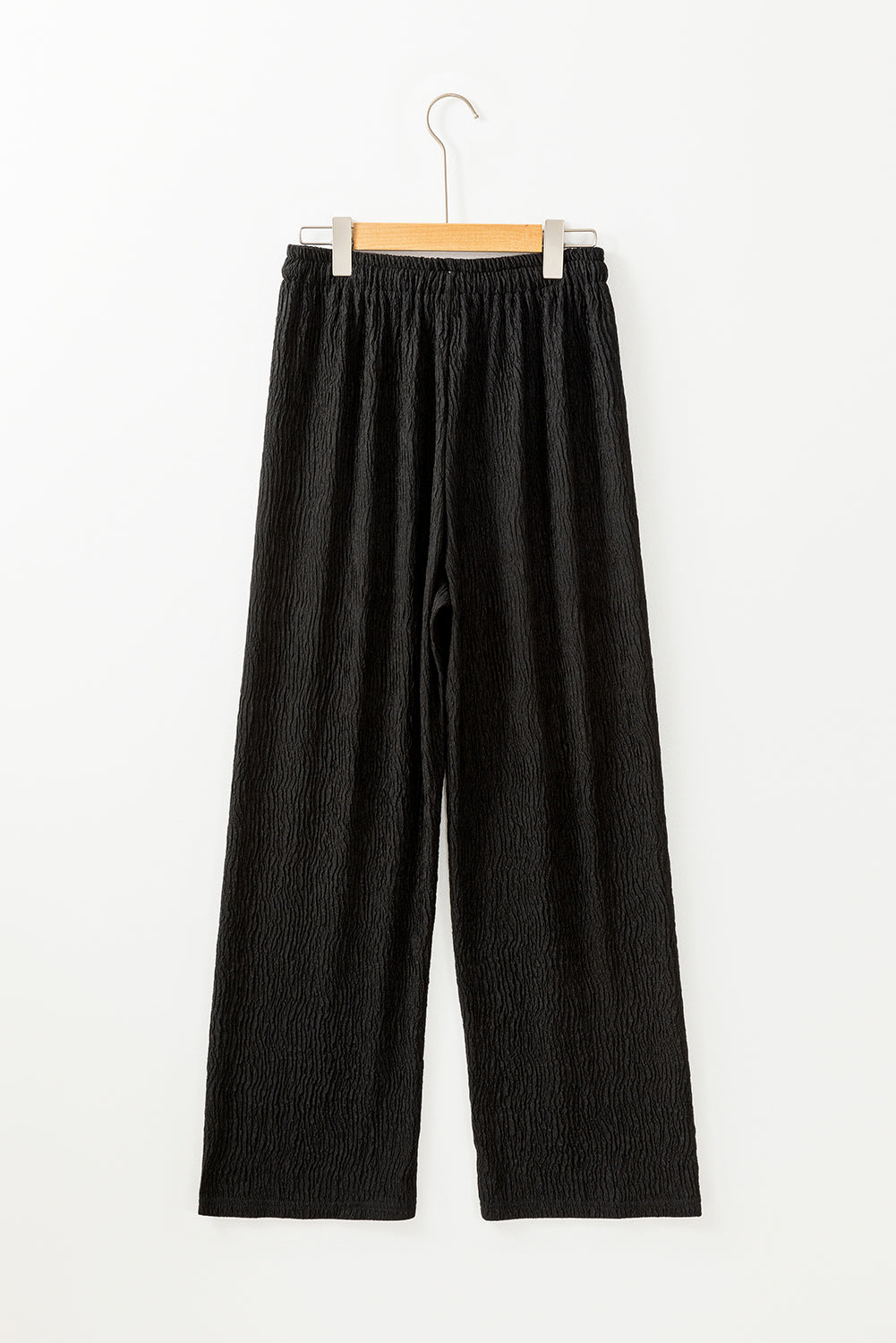 Chic black textured lounge pants