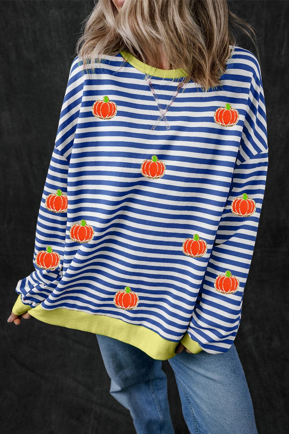 Pumpkin Striped Long Sleeve SweatshirtFeatures: Sequin
Sheer: Opaque
Stretch: Slightly stretchy
Material composition: 95% cotton, 5% elastane
Care instructions: Machine wash cold. Tumble dry low.
ImporteLove Salve Pumpkin Striped Long Sleeve SweatshirtSweatshirts & Hoodies