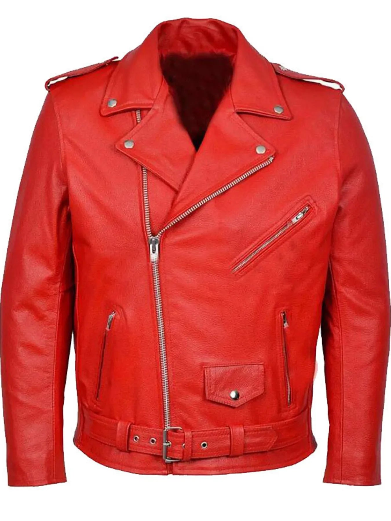 Men's Plus Size Zip Up Leather Motorcycle Jacket Simply Love