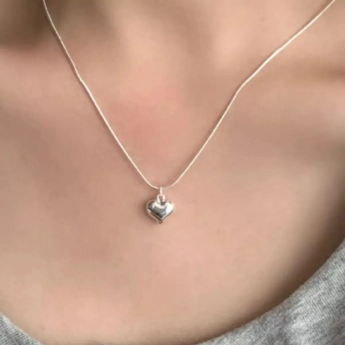 925 Sterling Silver Heart Necklace Simply Love
