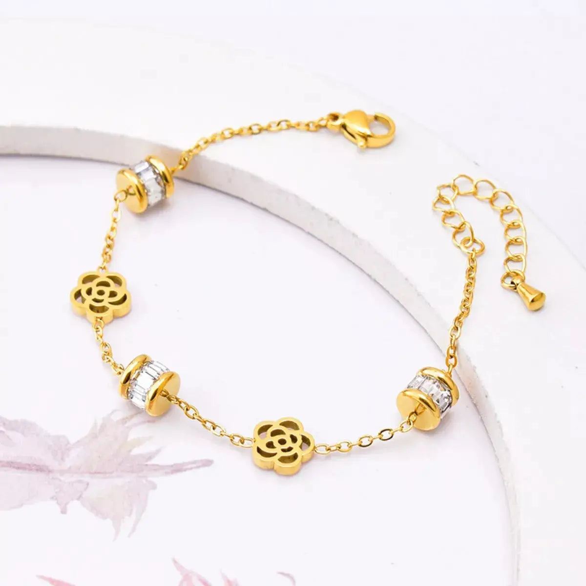 18K Gold-Plated Flower Bracelet Simply Love