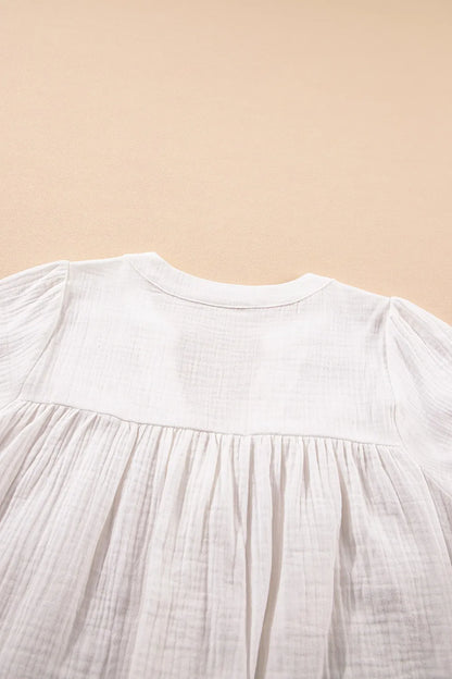 Simply Love: Textured Frayed Blouse