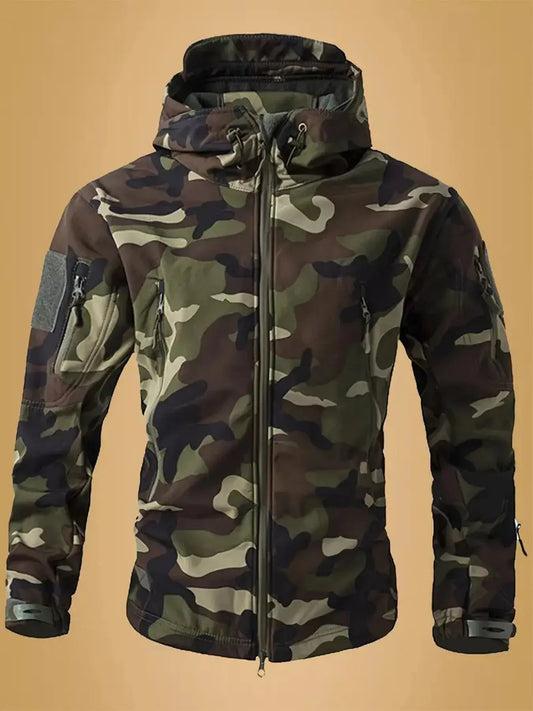 Men's Camouflage Zip Up Hooded Jacket Simply Love