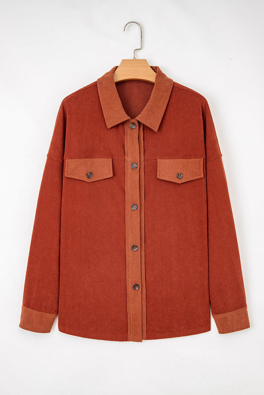 Dear-Lover Gold Velvet Shacket Women's Casual Flap Pockets Versatile Fall Layering Dear-Lover Dropshipping