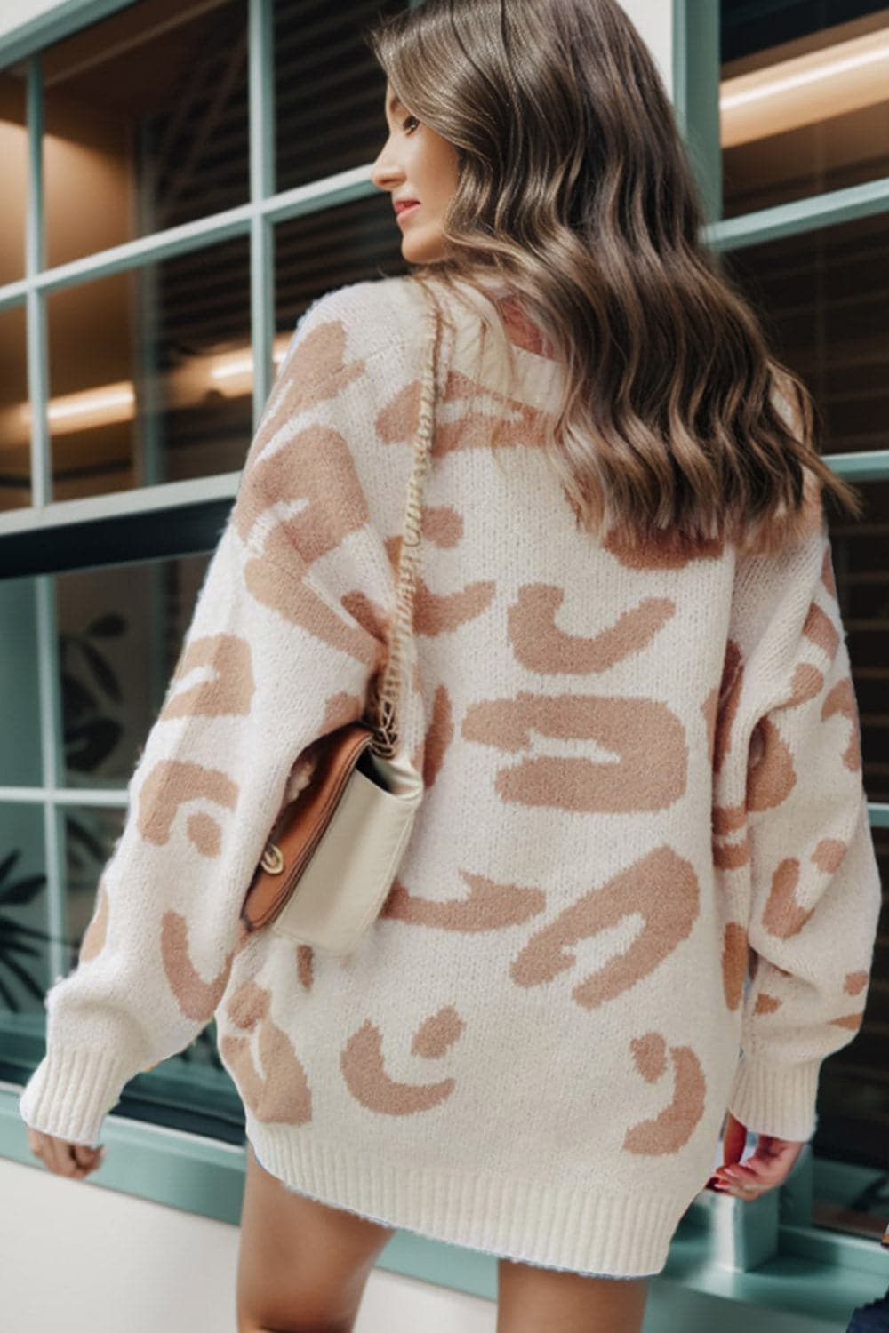 Leopard Button Up Cardigan with Pockets.