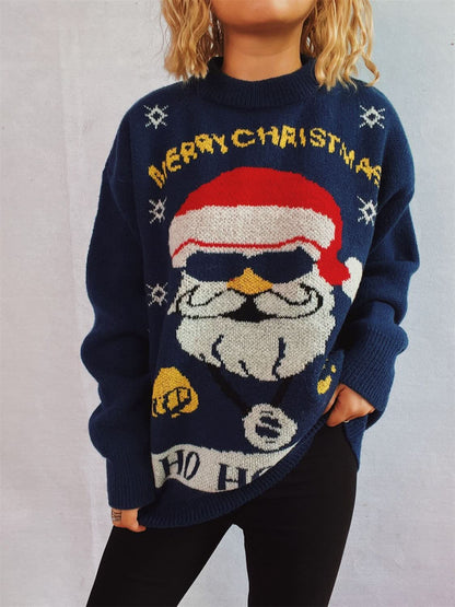 Festive Santa long sleeve sweater for cozy winter days