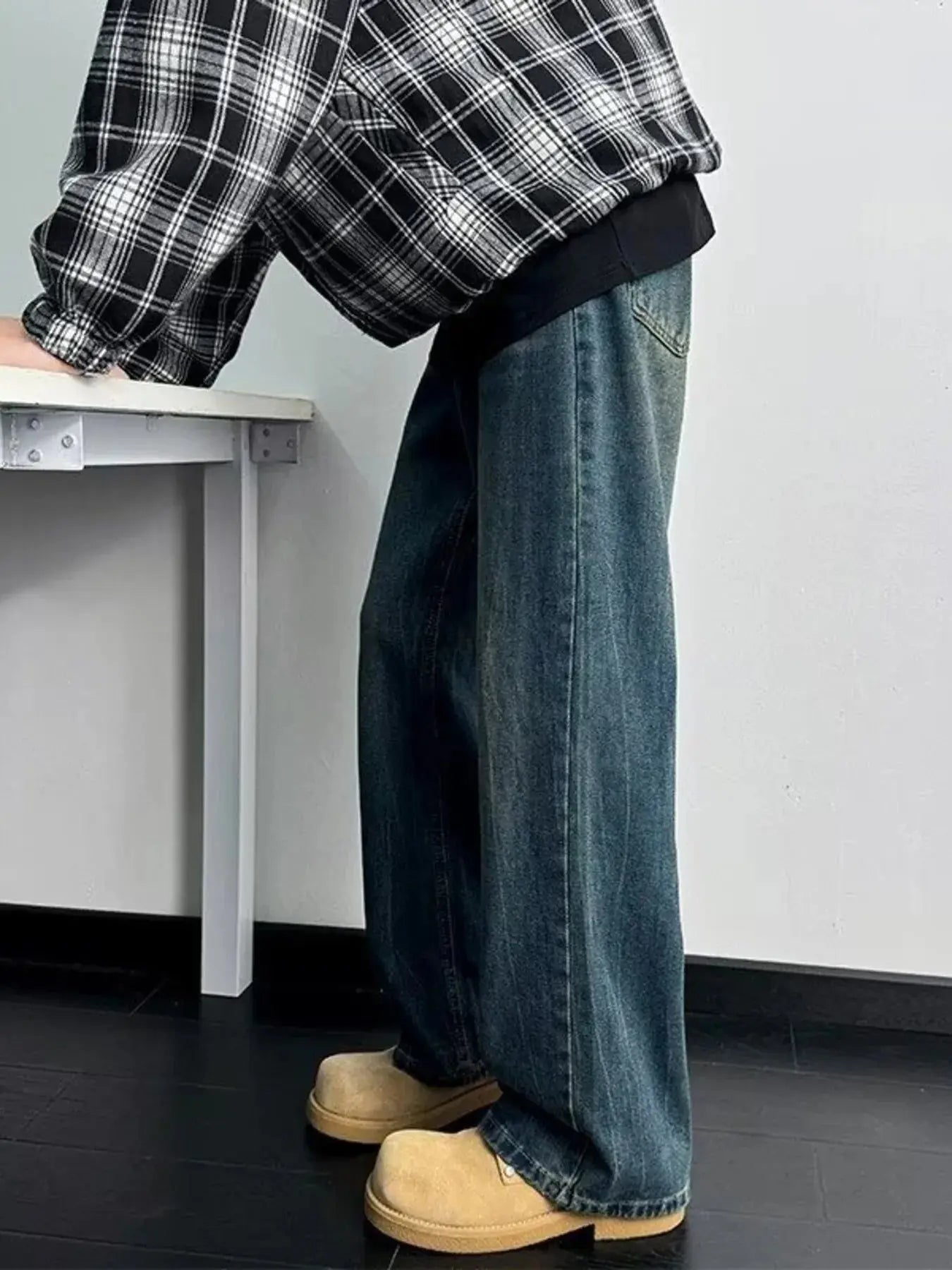 Men's Full Size Wash Wide Leg Jeans Plus Size Simply Love