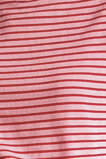 Striped Round Neck Short Sleeve T-Shirt.