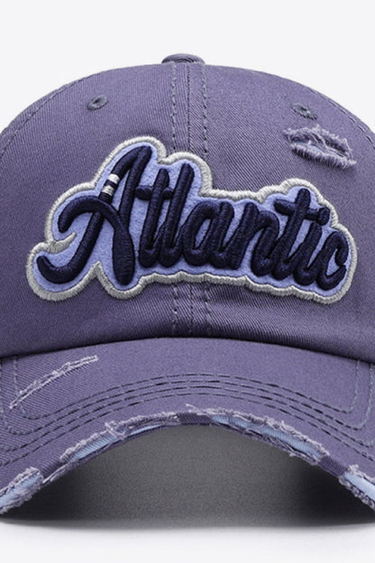 ATLANTIC Graphic Distressed Baseball Cap.