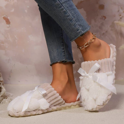 Chic bow slippers for women