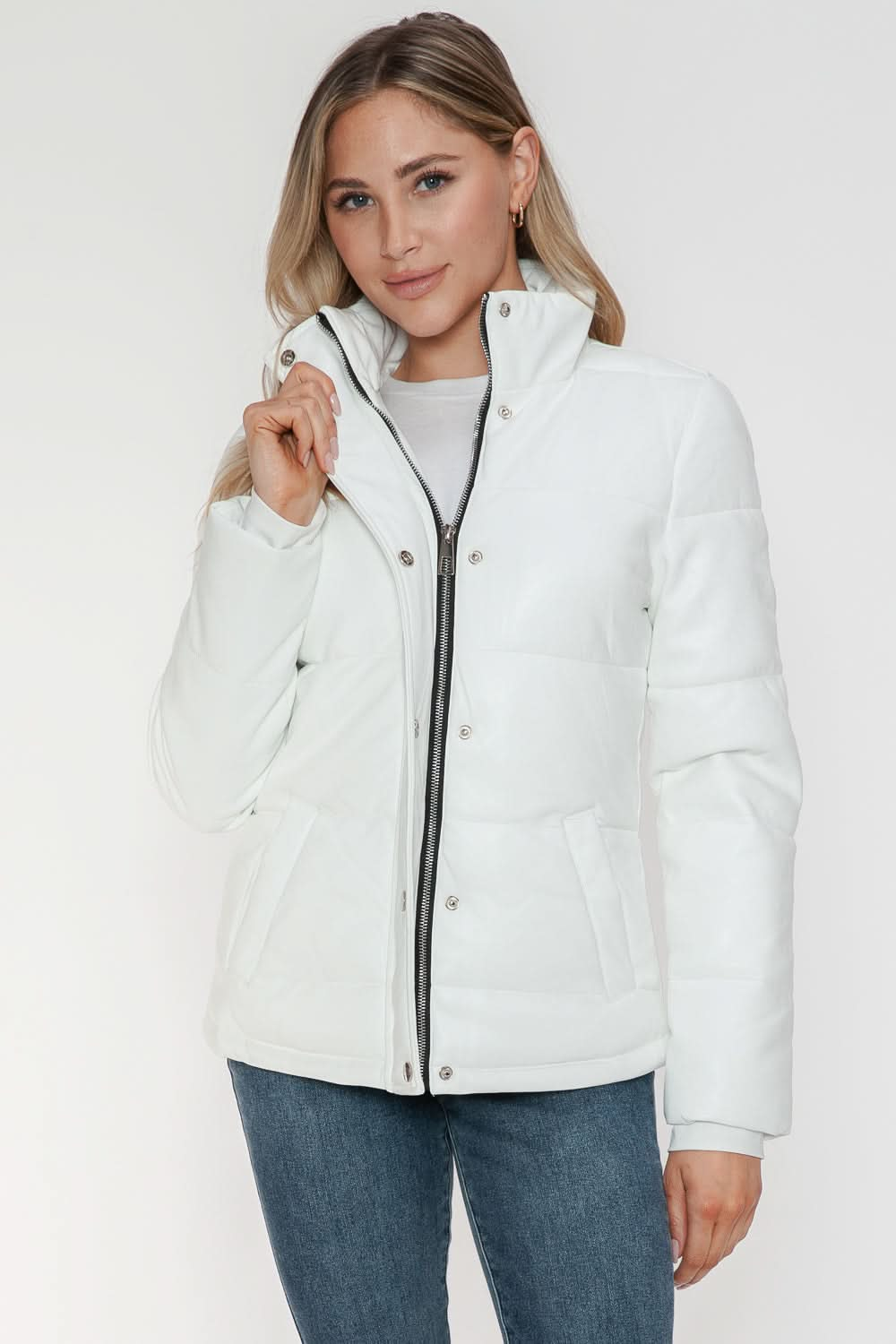 YMI Pocketed Zip Up Turtleneck Puffer Jacket