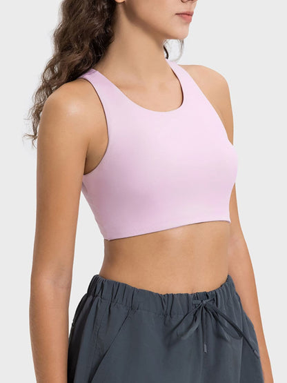 Cutout Round Neck Active Tank.