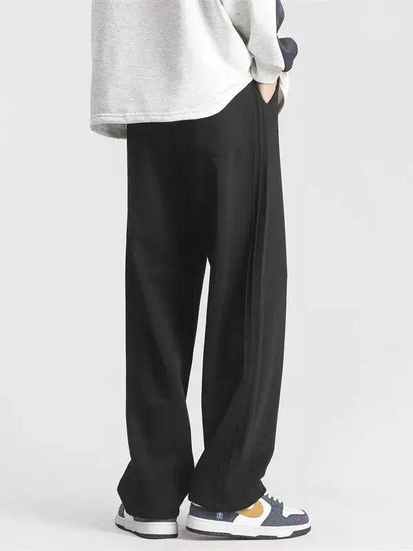 Men's Full Size Casual Loose-Fit Sweatpants with Side Stripes Plus Size Simply Love