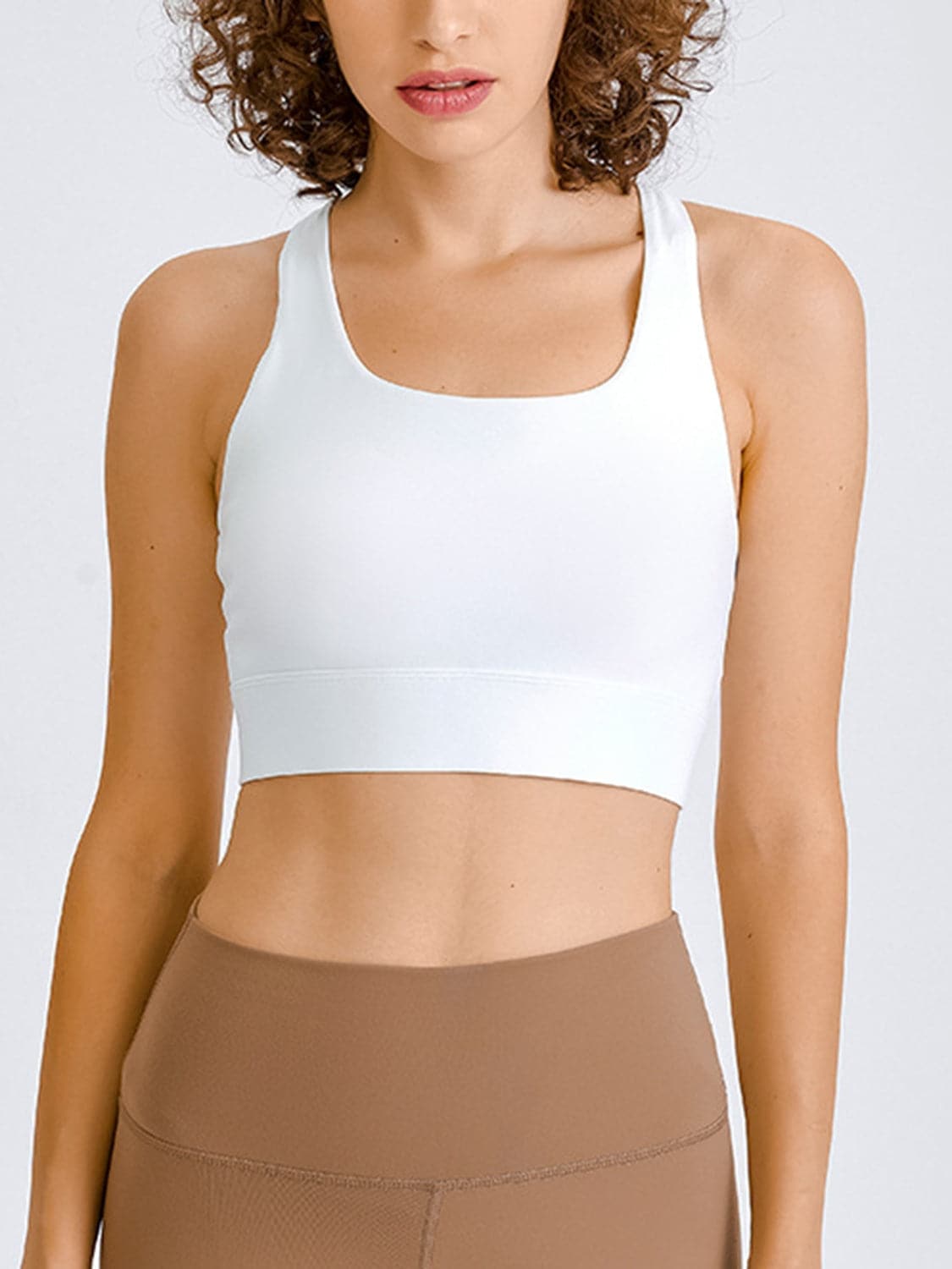 Double Take Square Neck Racerback Cropped Tank.