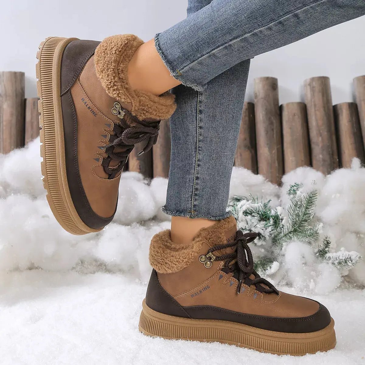 Fur-Lined Ankle Boots Simply Love