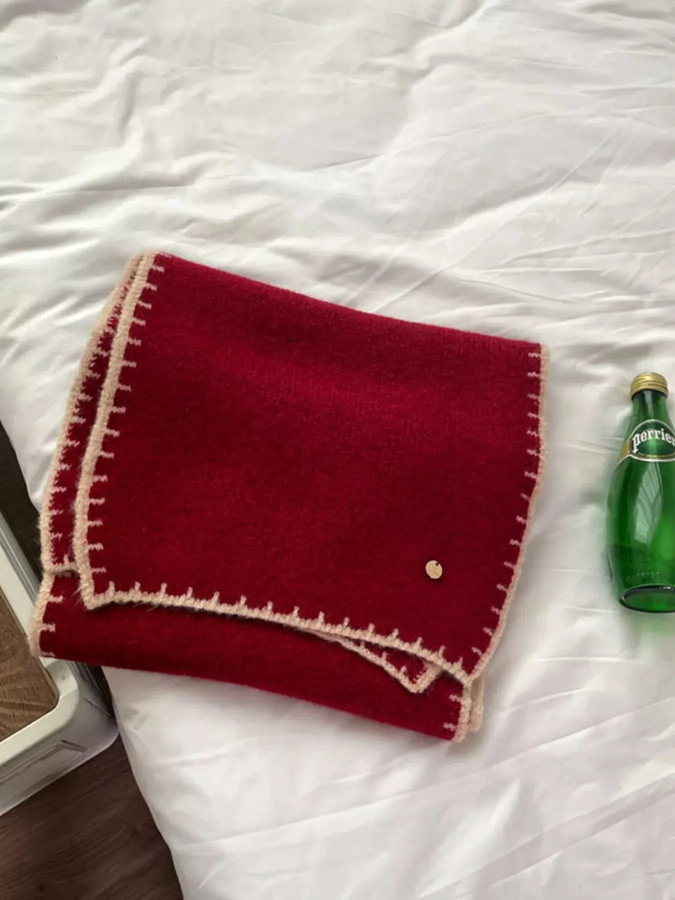 Contrast Trim Knit Scarf Simply Love