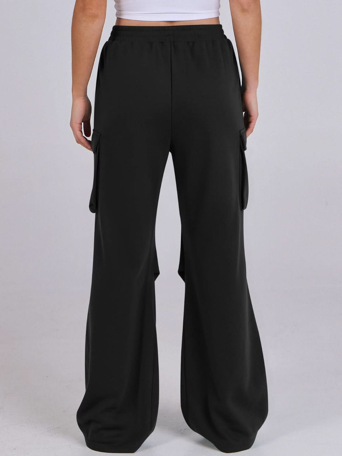 Wide-Leg Comfort Pants with Elastic Waist and Pockets