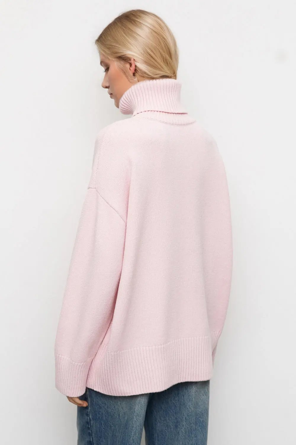 Basic Bae Turtleneck Dropped Shoulder Long Sleeve Sweater - Love Salve