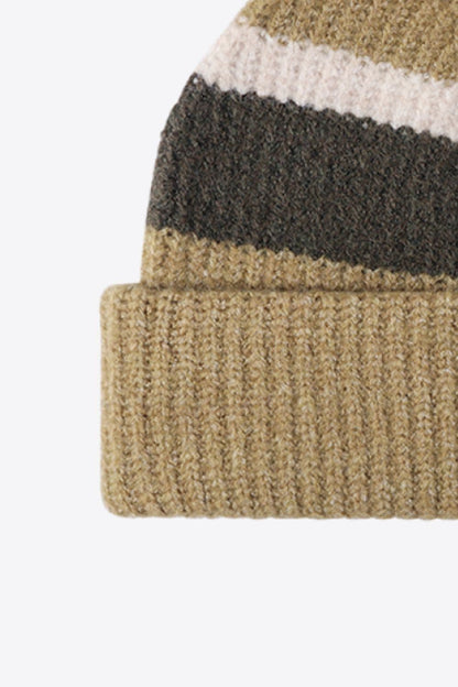 Tricolor Cuffed Knit Beanie.