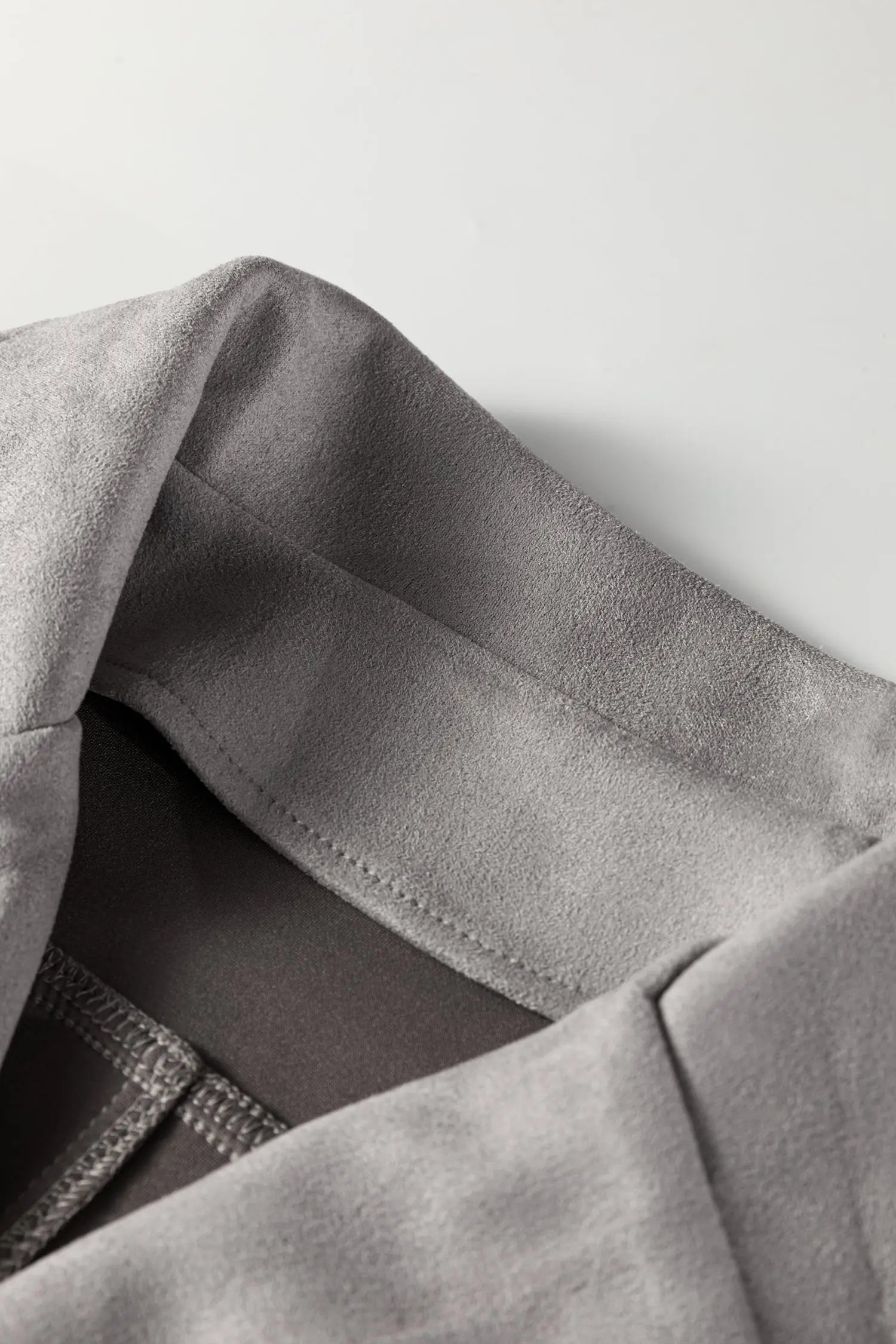 Gray Cropped Fringe Faux Suede Jacket For Women Lightweight Casual Dear-Lover Dropshipping