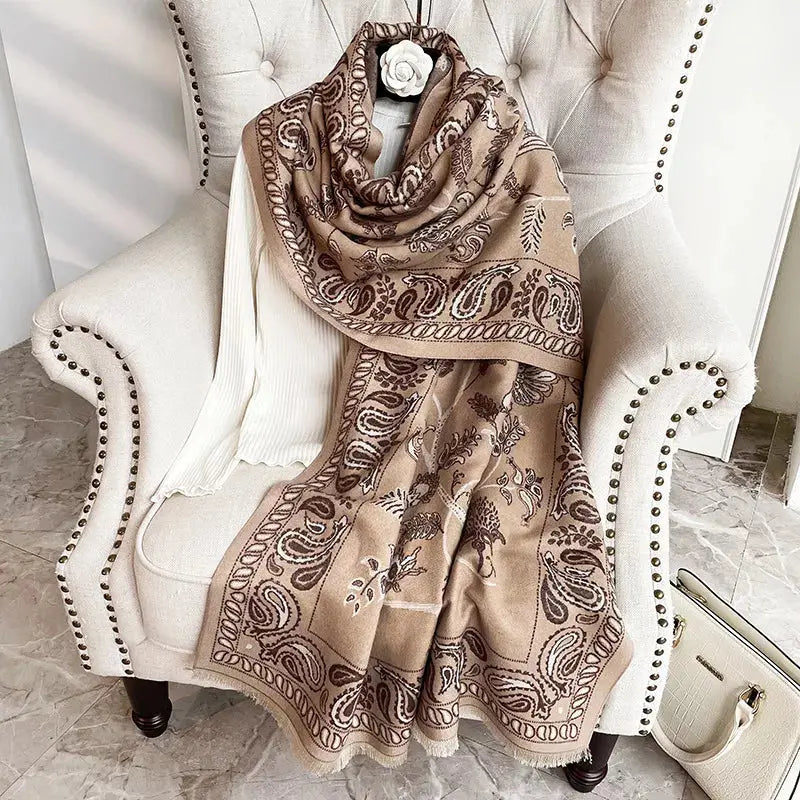 Printed Raw Hem Scarf Simply Love