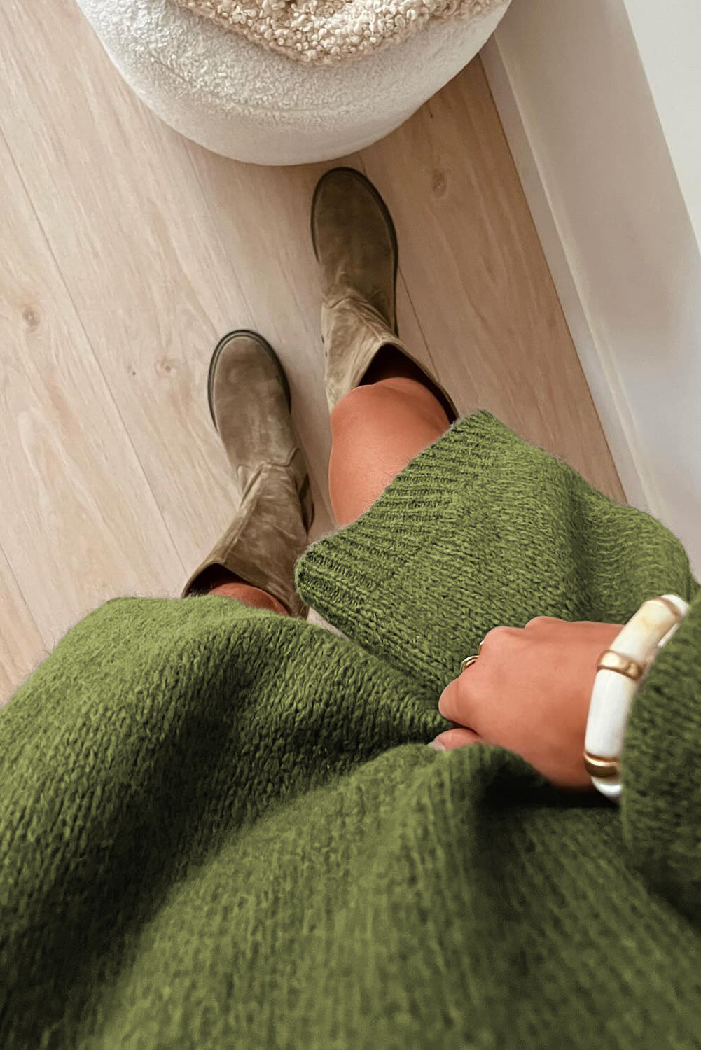 Four Leaf Clover Oversize Drop Shoulder Sweater Dress