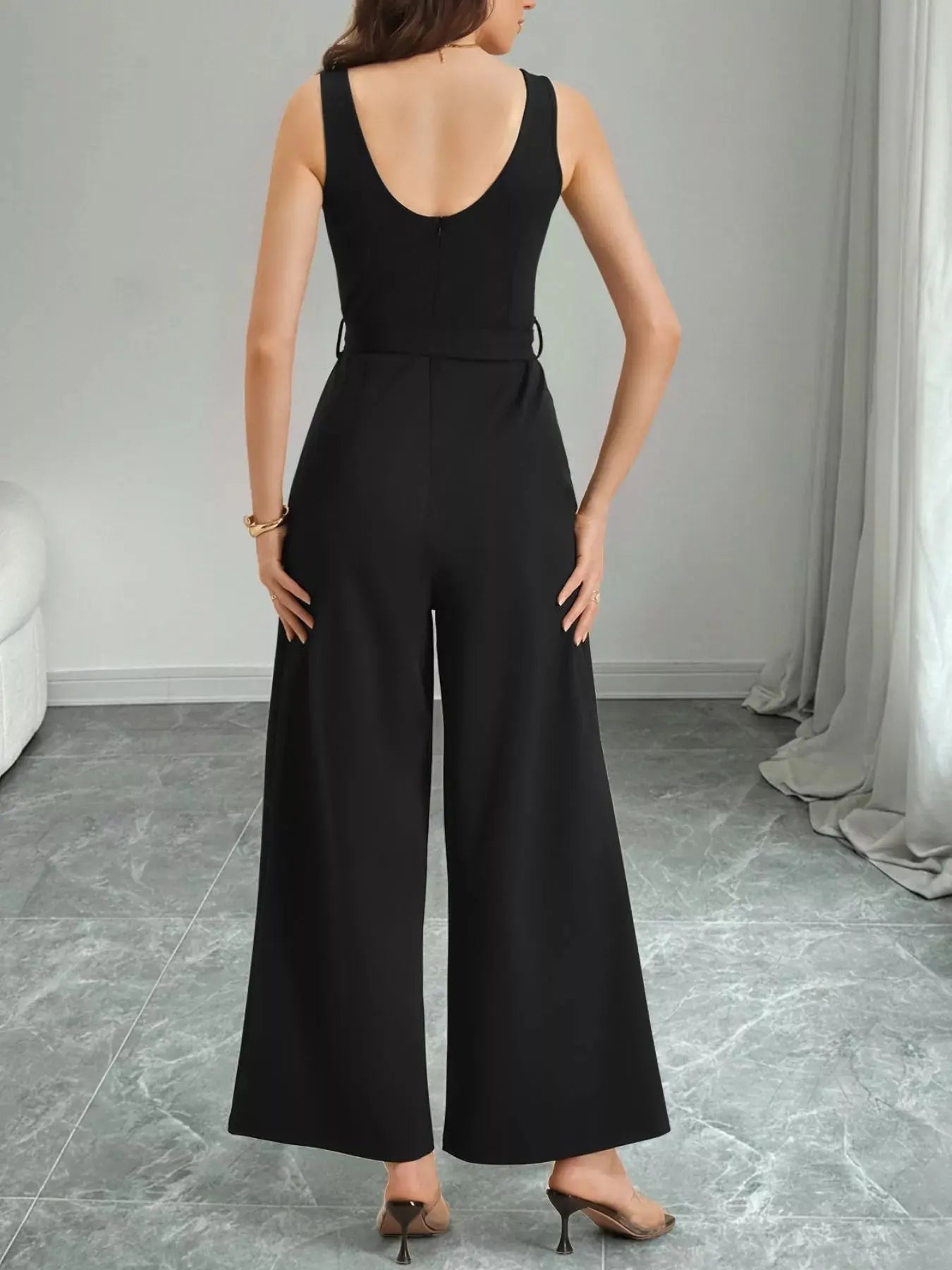 Color Block Wide Leg Jumpsuit Simply Love