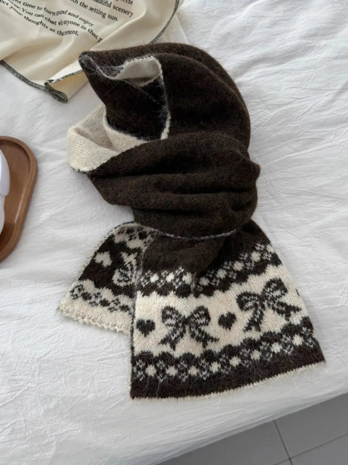 Warm Knitted Bowknot Scarf Simply Love