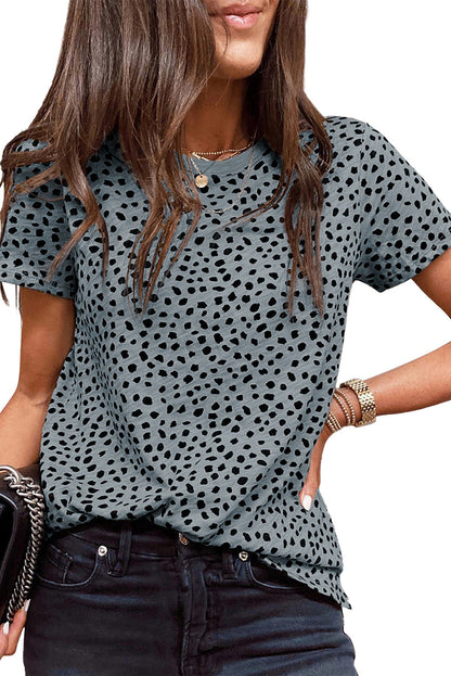 Apricot Cheetah Print Casual Crew Neck T Shirt - Product image 21 T Shirts by Divine Design4U