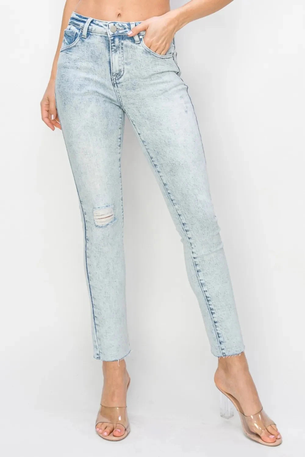 Risen Full Size High Rise Distressed Skinny Jeans Coco’s Tee Boutique