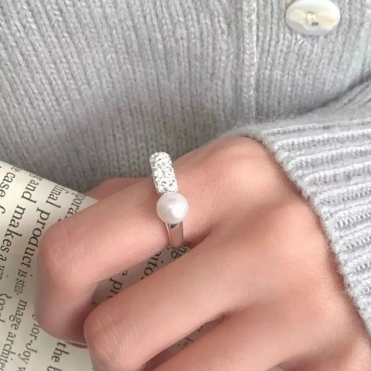 Pearl 925 Sterling Silver Open Ring Simply Love