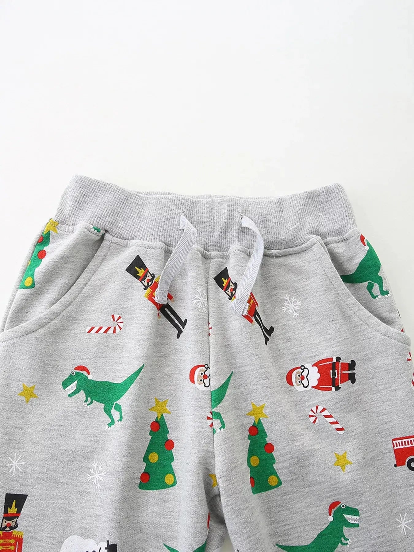 Children's Christmas Print Round Neck Top and Pants Set Simply Love