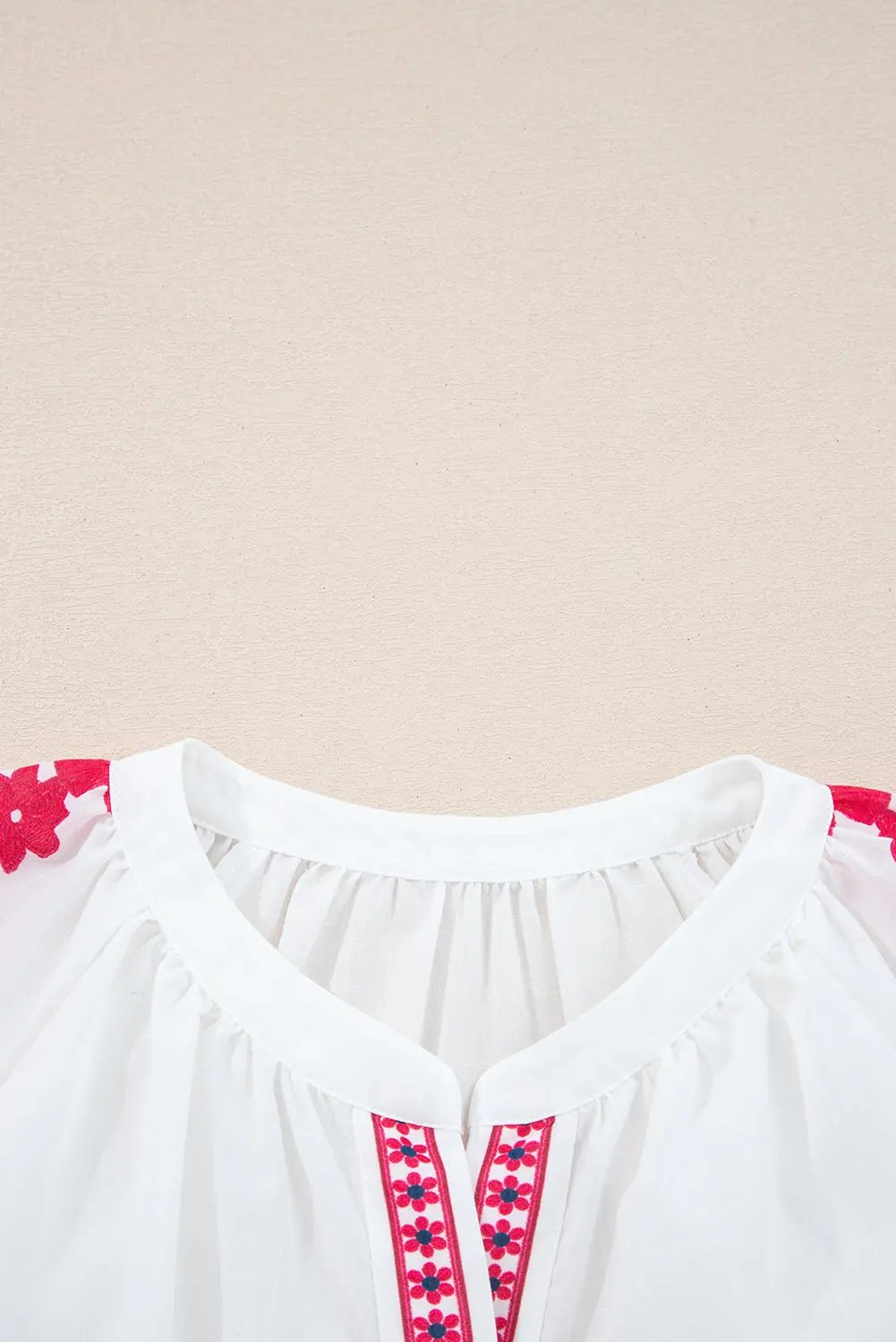 Premium White Floral Embroidered Puff Long Sleeve Casual Shirt Dear-Lover Dropshipping