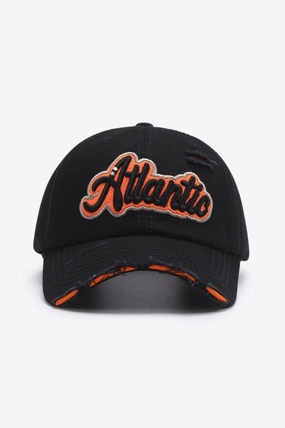 ATLANTIC Graphic Distressed Baseball Cap.