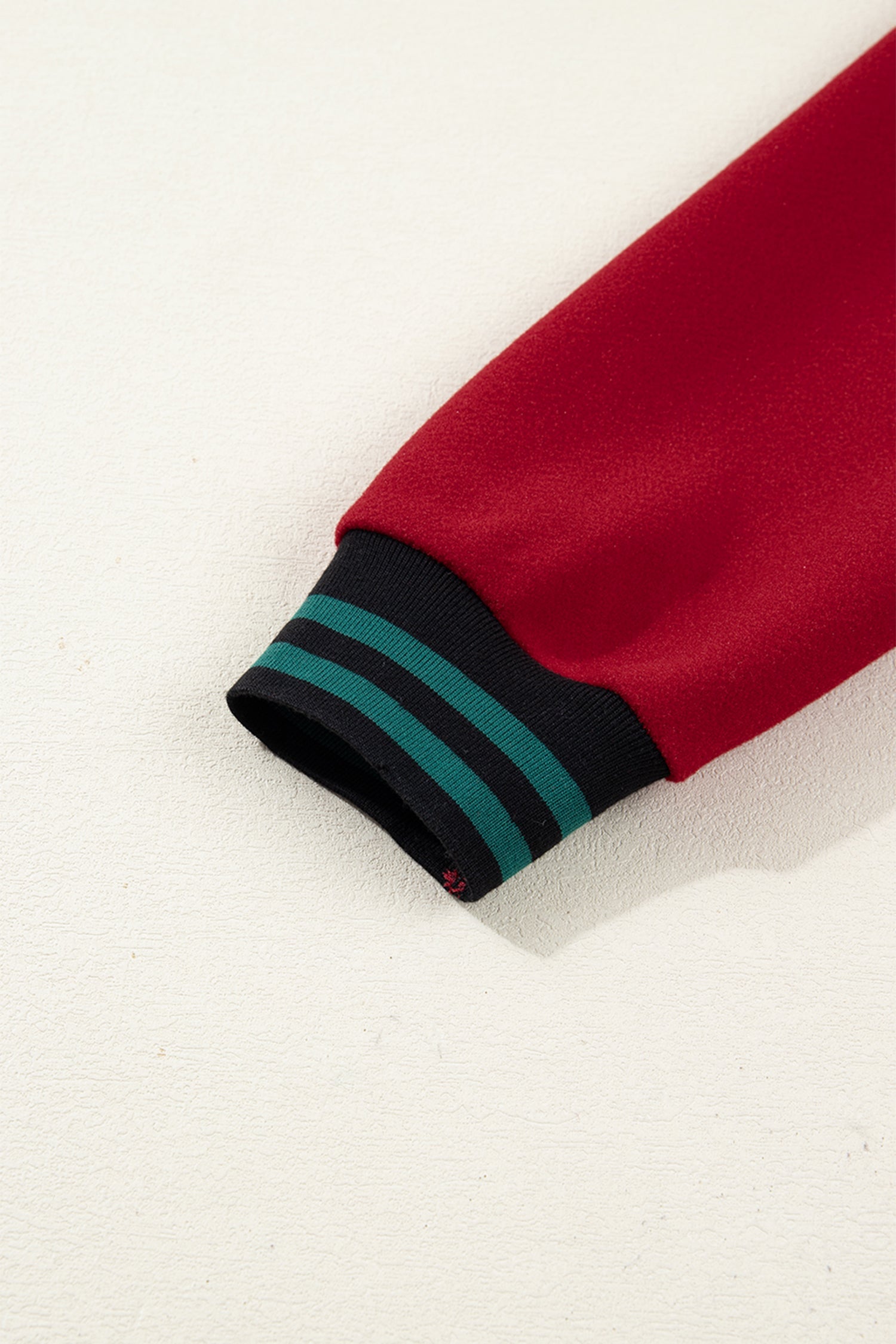 Racing Red Contrast Cuffed Drop Shoulder Zip Up Tunic Hoodie Dear-Lover Dropshipping