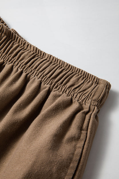 Desert Palm wide-leg cotton-linen drawstring pants for effortless style