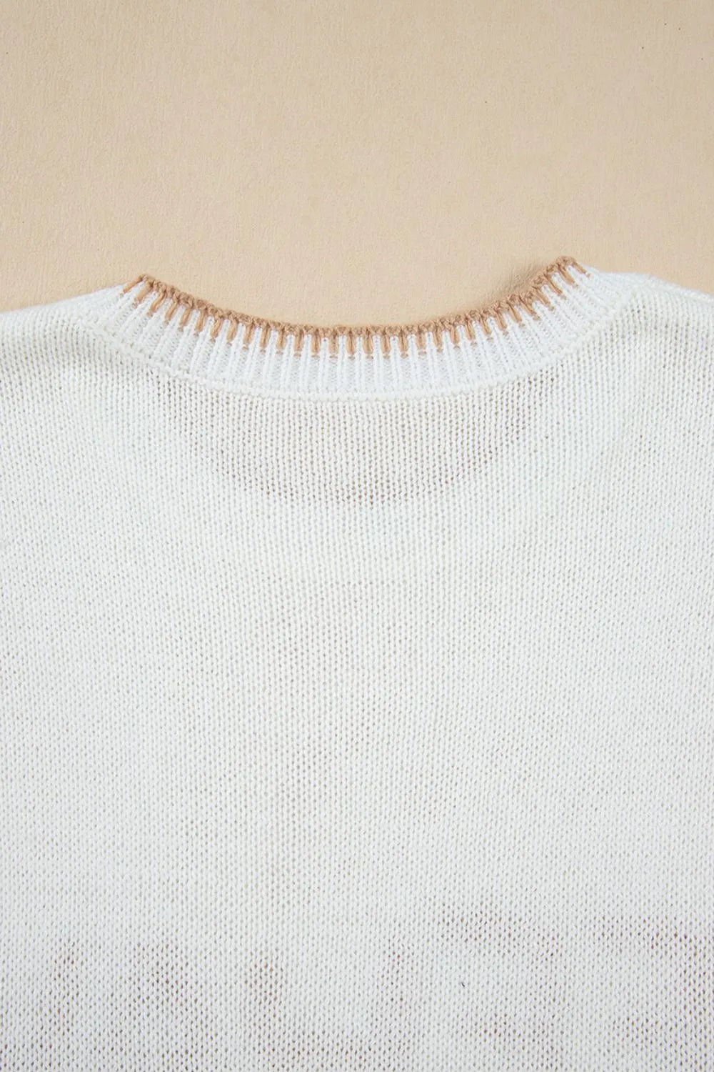YEEHAW Stitch Edge Crew Neck Knit Top