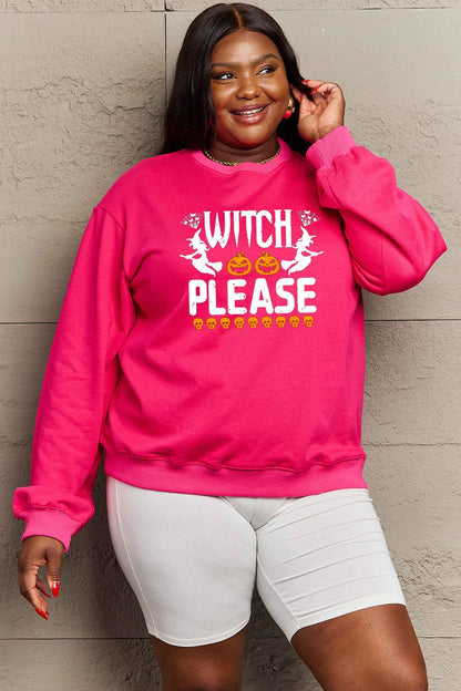 Simply Love Full Size WITCH PLEASE Graphic Sweatshirt.