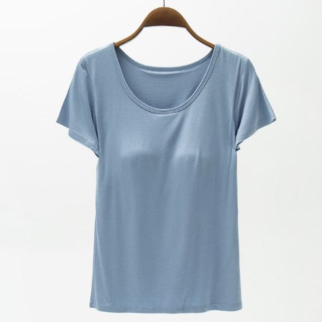 Round Neck Modal T-Shirt with Bra.