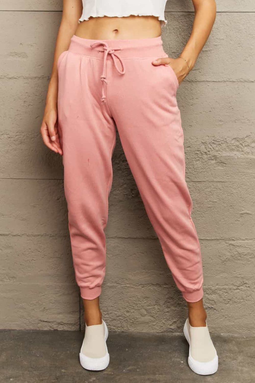 Ninexis Full Size Tie Waist Long Sweatpants.