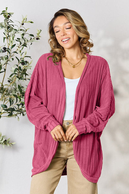 Basic Bae Full Size Ribbed Cocoon Cardigan.