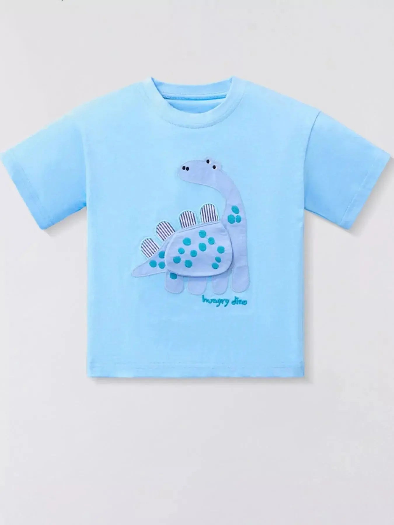 Children's Dinosaur Applique Short Sleeve T-Shirt Simply Love