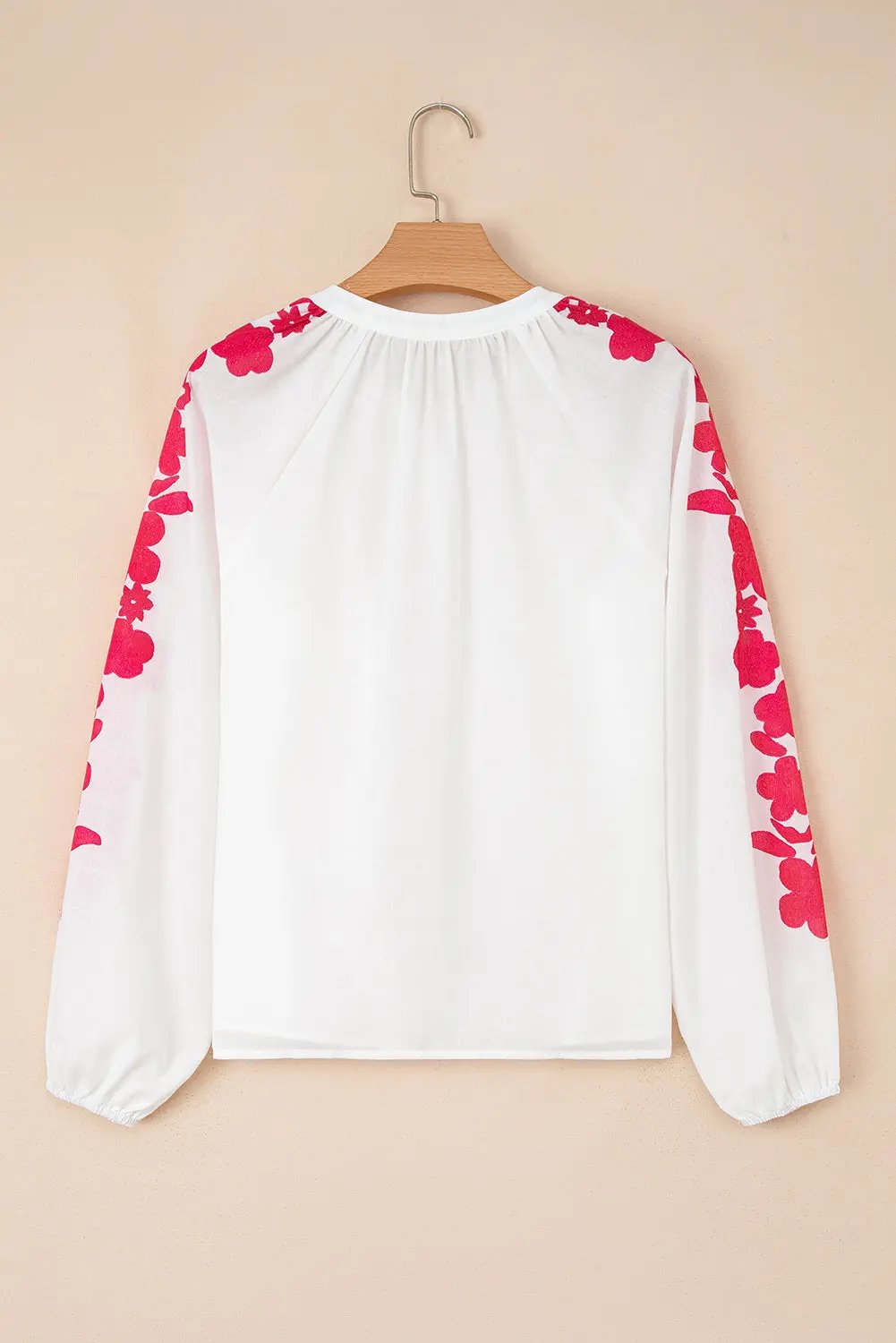Premium White Floral Embroidered Puff Long Sleeve Casual Shirt Dear-Lover Dropshipping
