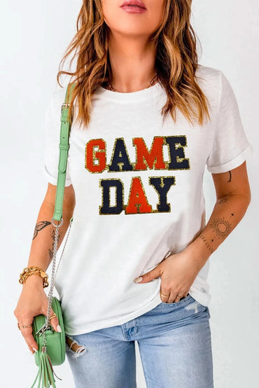 GAME DAY Round Neck Short Sleeve T-Shirt