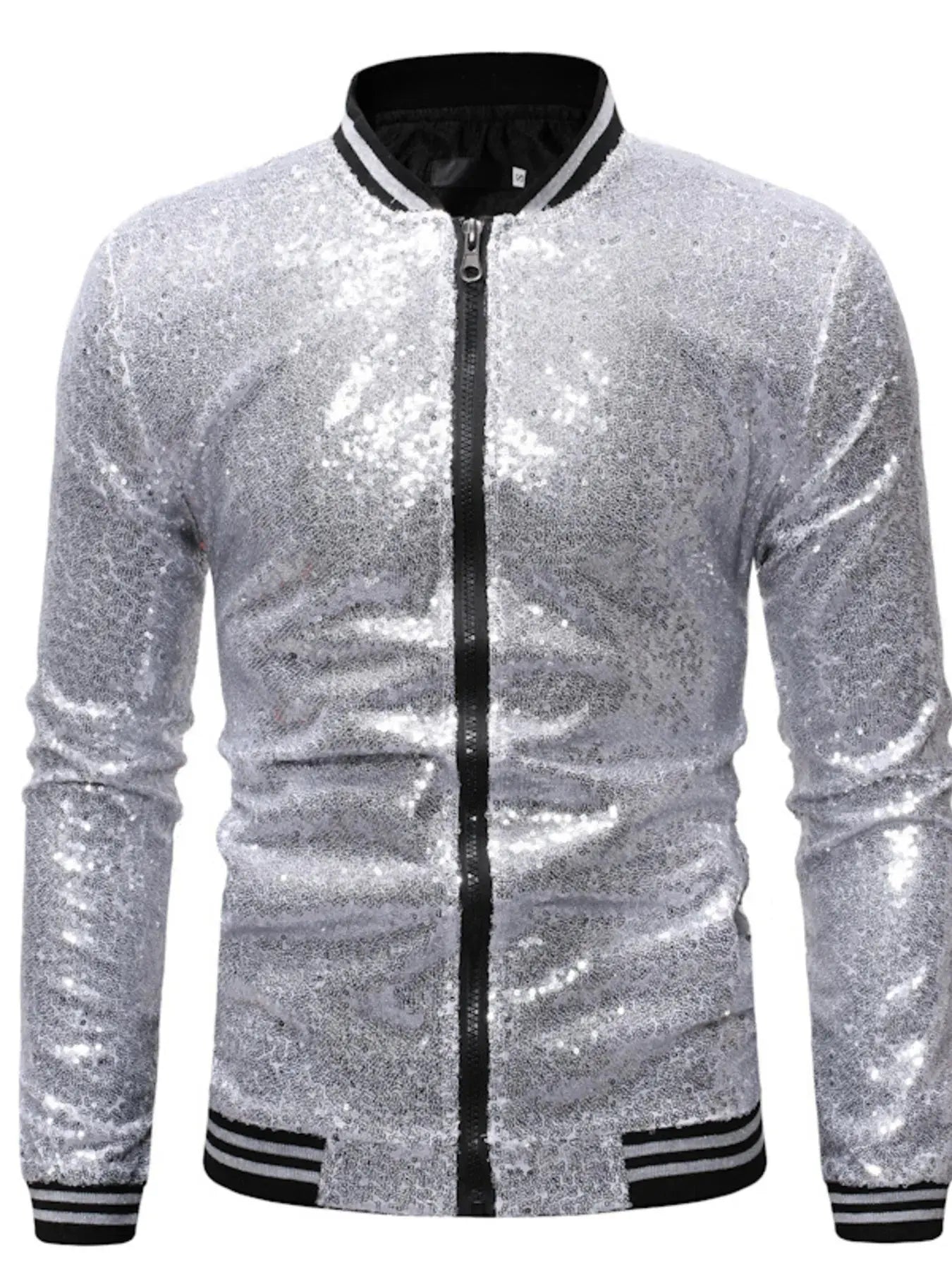 Men's Sequin Zip Up Jacket Simply Love