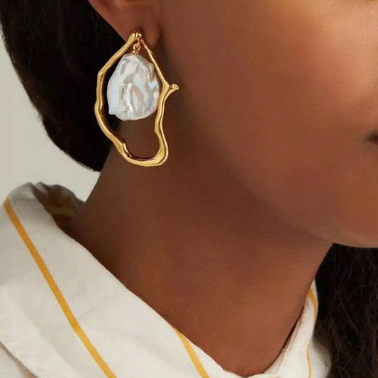 18K Gold-Plated Pearl Earrings Simply Love