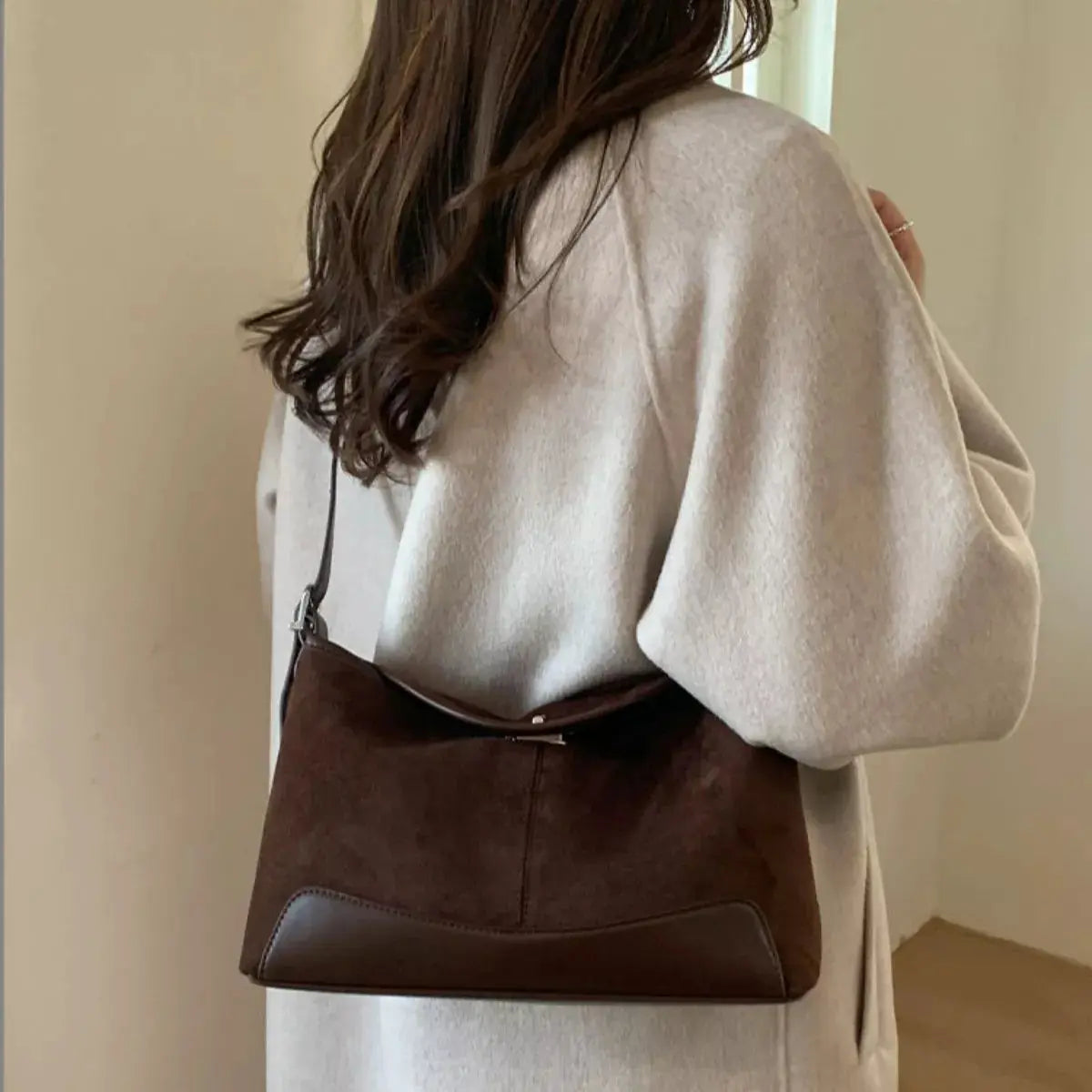 Suede Crossbody Bag with Adjustable Strap Simply Love