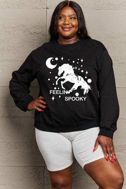 Cozy graphic drop shoulder sweatshirt for all sizes