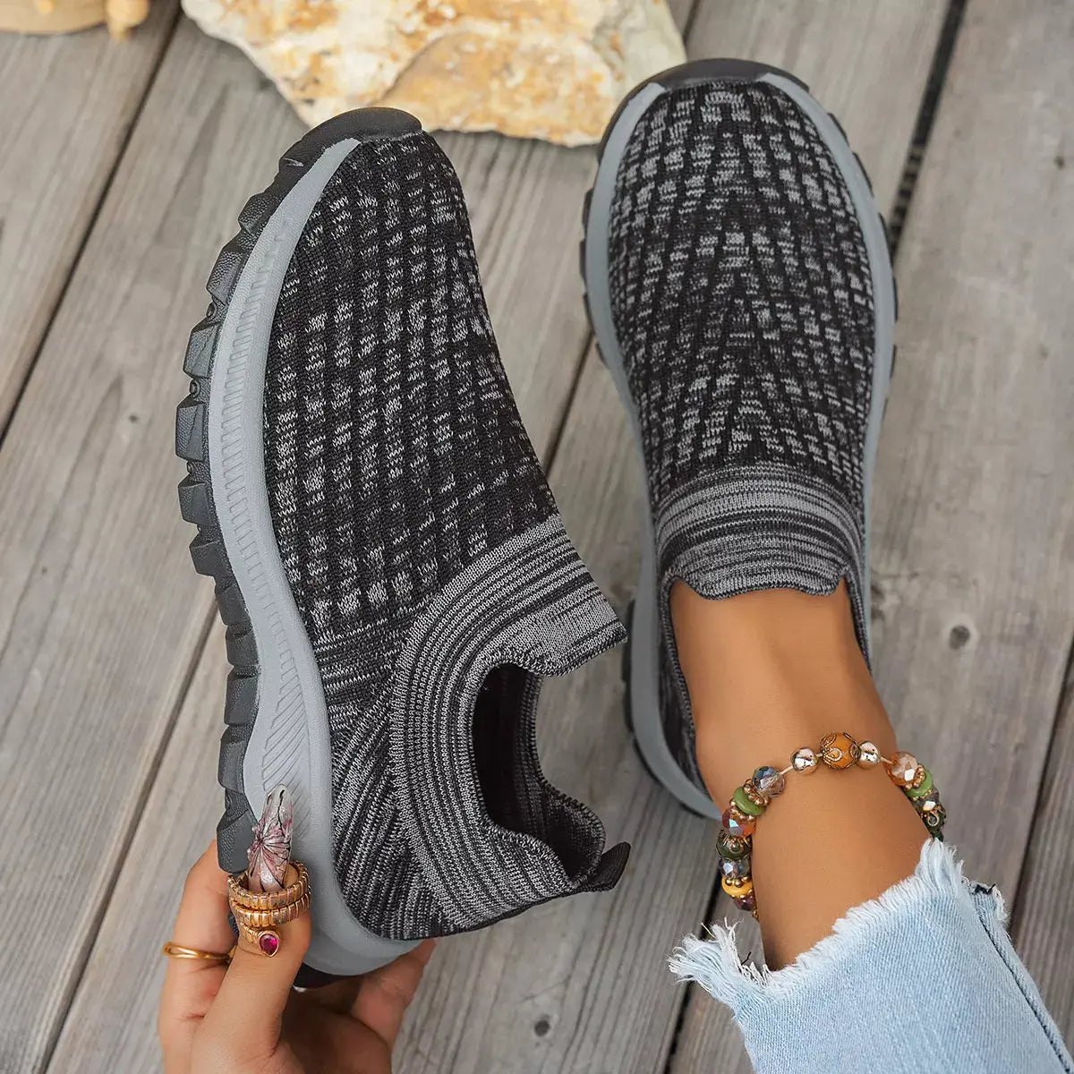 Round Toe Mesh Slip-Ons Simply Love